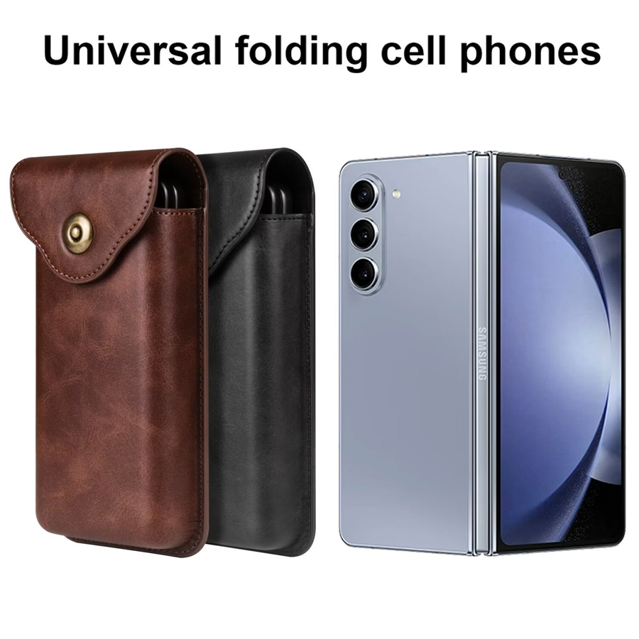 Belt Bag Leather Wide - Étui ceinture avec clip pour Samsung