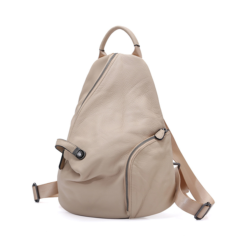 Genuine Leather Backpack - Zency-Sac à dos antivol en cuir