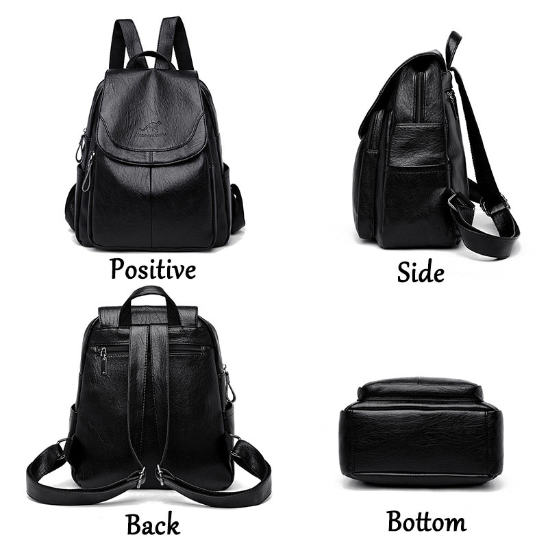 Genuine Leather Backpack - Sac à dos vintage en cuir