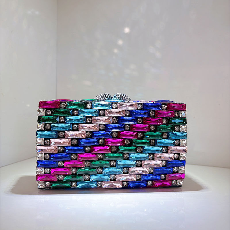 Luxury Bags Blue - Femme bleu strass sac de soirée