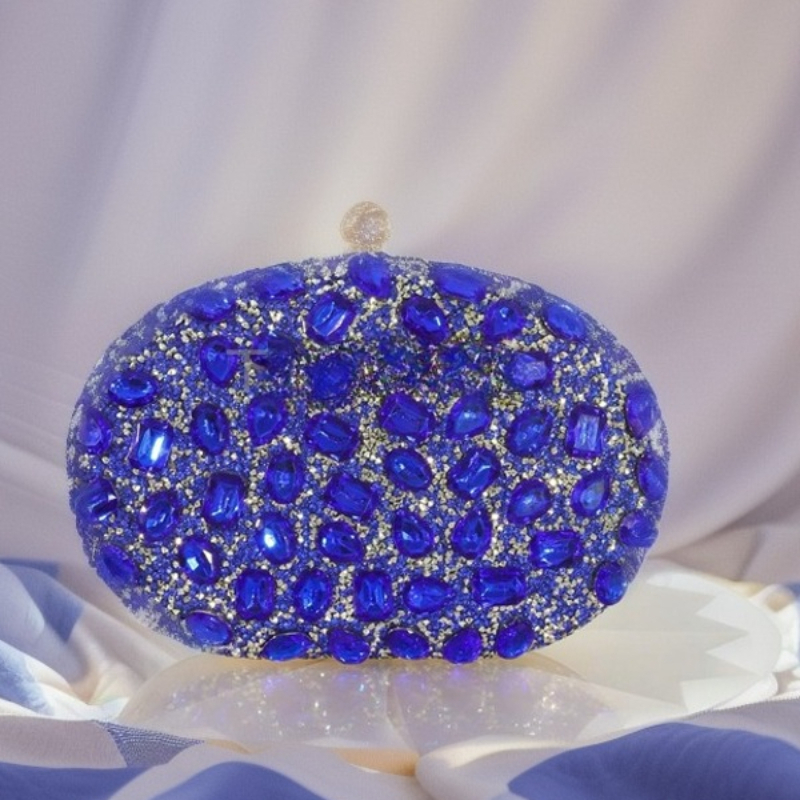 Luxury Bags Blue - Sac de soirée de luxe ovale