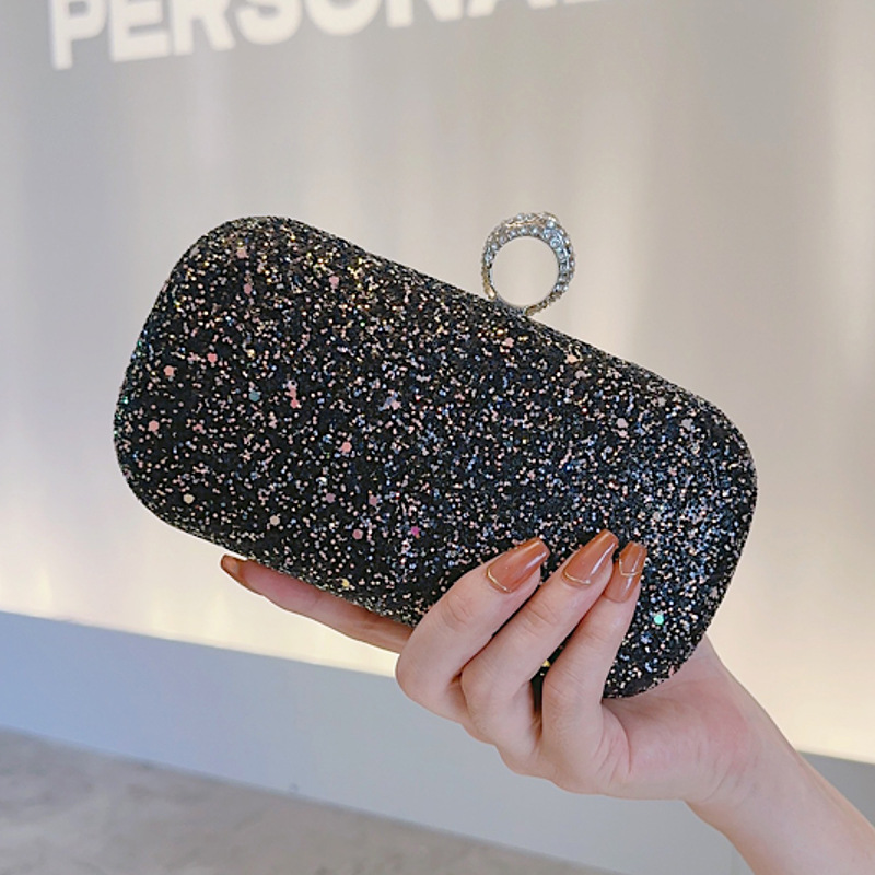 Luxury Bags Blue - Pochette à paillettes bleu clair pour