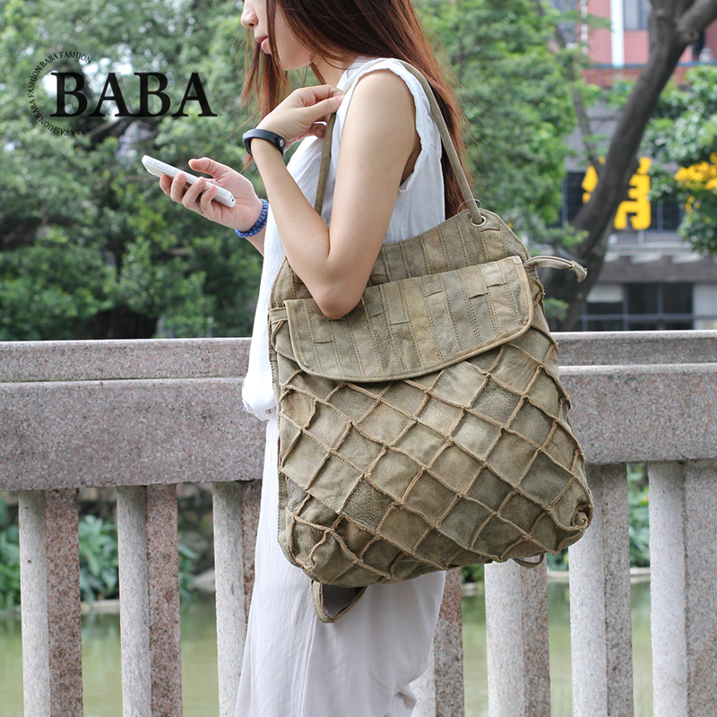 Genuine Leather Backpack - Nouveau sac à dos européen/américain femmes