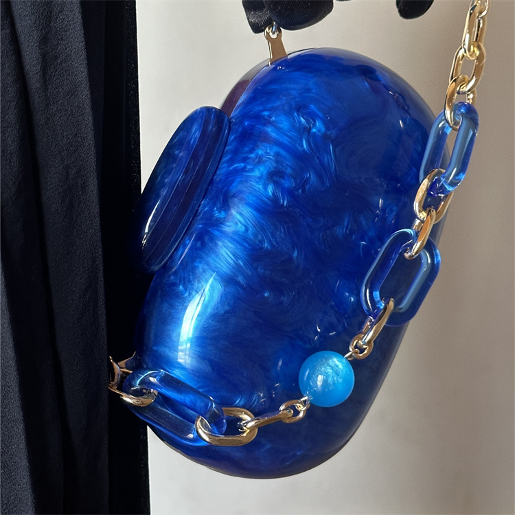Luxury Bags Blue - Sac à main de soirée rond