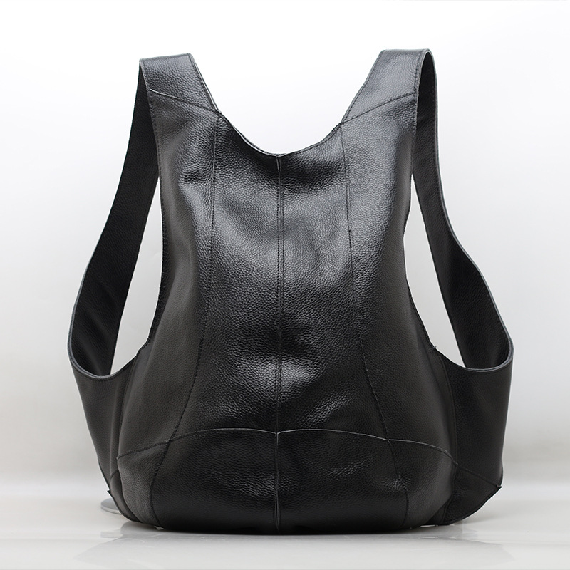 Genuine Leather Backpack - Sac à dos antivol classique pour