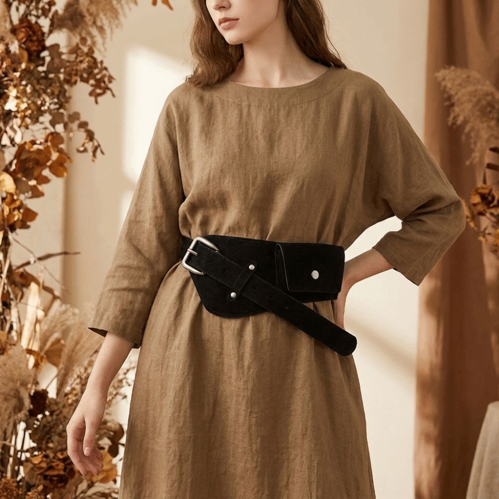 Belt Bag Leather Wide - Ceinture large en PU tendance avec
