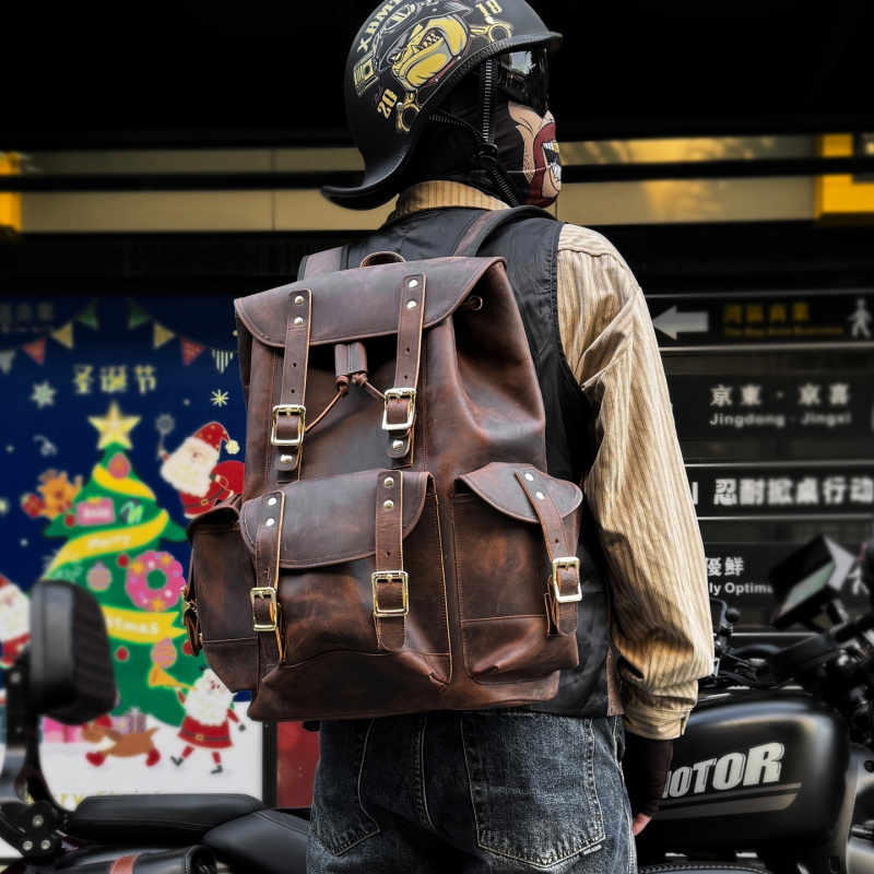 Nouveautés : Sac à dos en cuir - Genuine Leather Backpack avis et prix