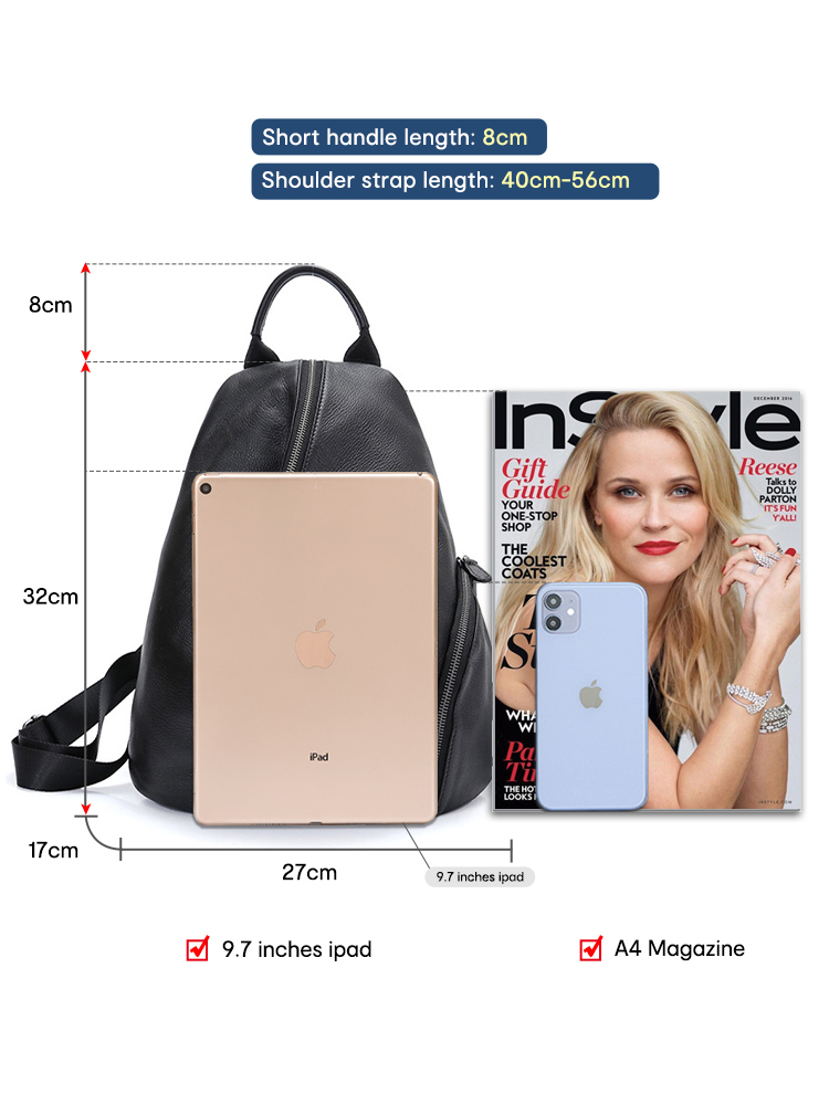 Zency-Sac à dos antivol en cui - Genuine Leather Backpack avis et prix