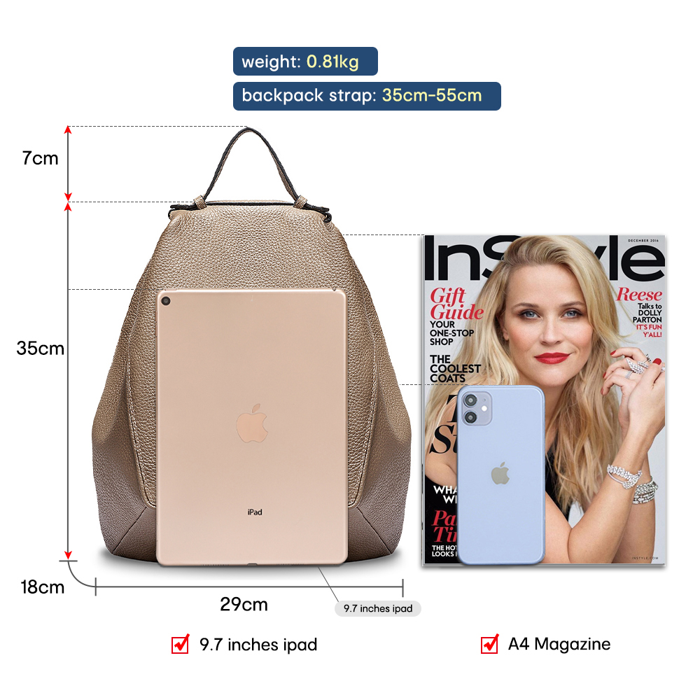 Zency femmes 100% en cuir véri - Genuine Leather Backpack avis et prix