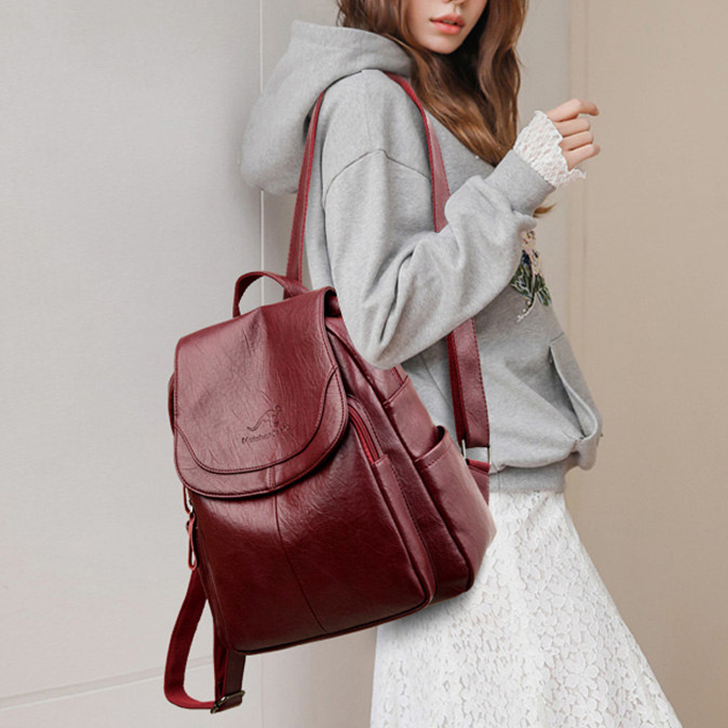 Sac à dos vintage en cuir soup - Genuine Leather Backpack avis et prix