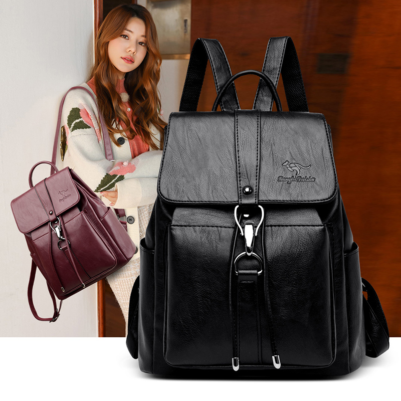 Sac à dos antivol en cuir de g - Genuine Leather Backpack avis et prix