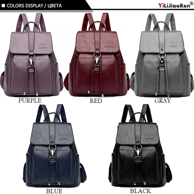 Sac à dos antivol en cuir de g - Genuine Leather Backpack avis et prix