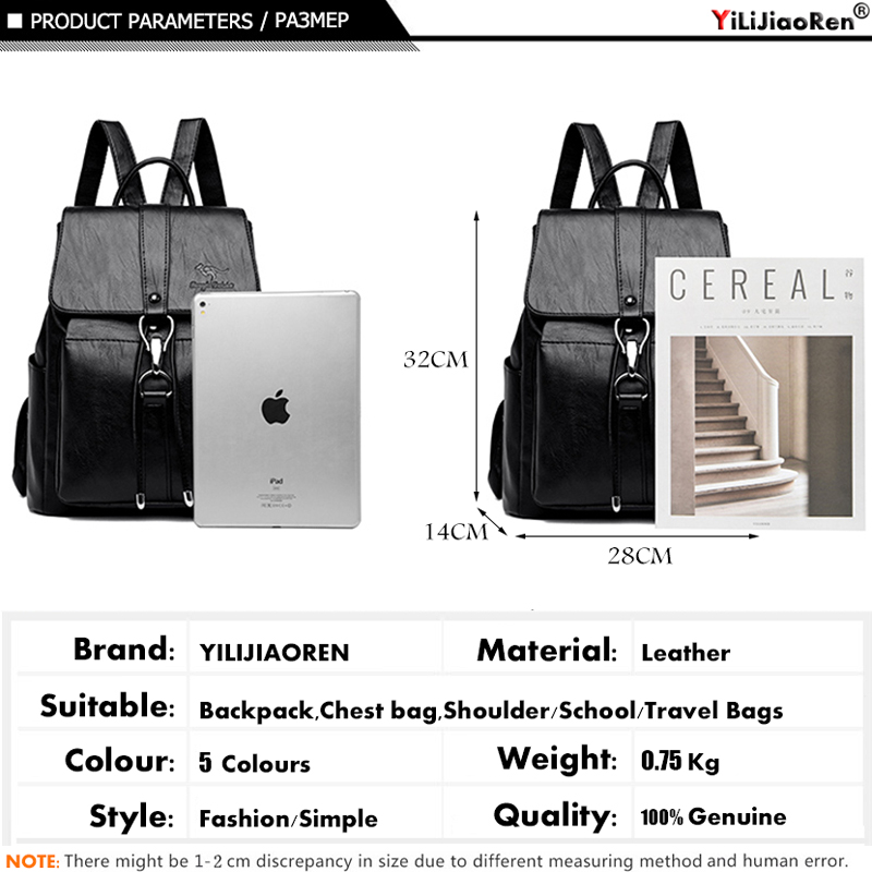 Sac à dos antivol en cuir de g - Genuine Leather Backpack avis et prix